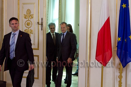 Donald Tusk bei Bundeskanzler Faymann (20110408 0011)